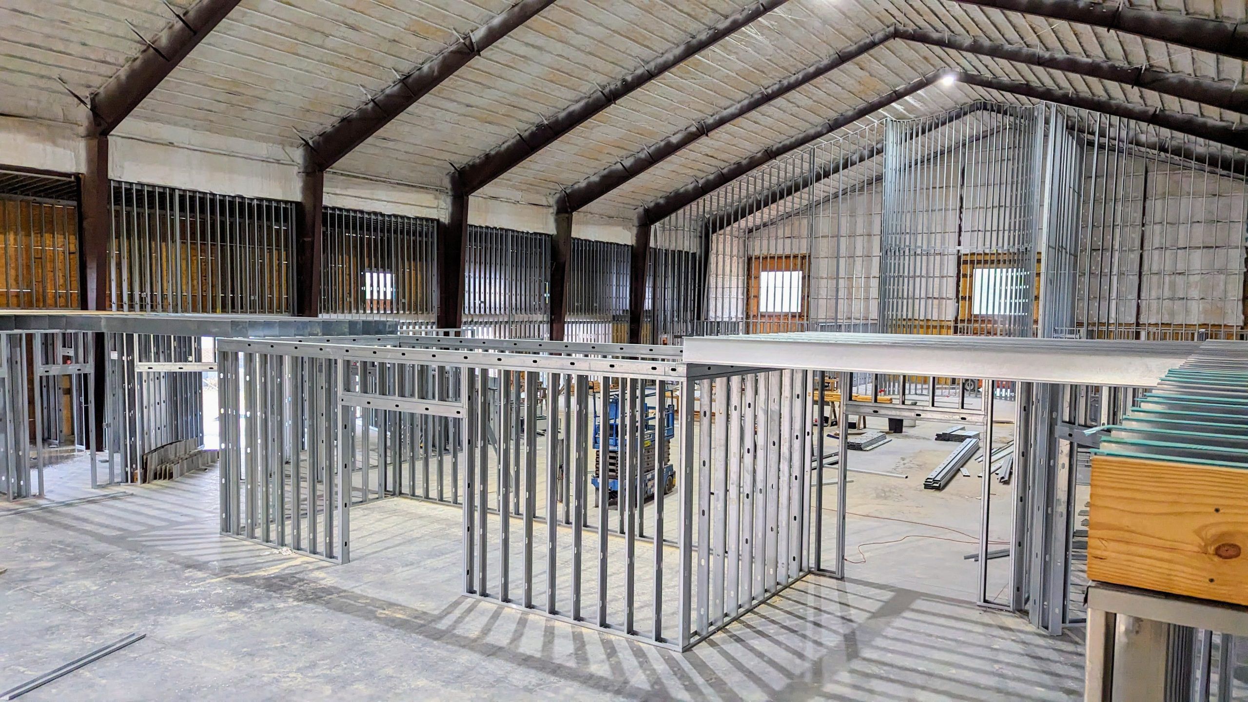 Metal stud gypsum partition framing in Abu Dhabi